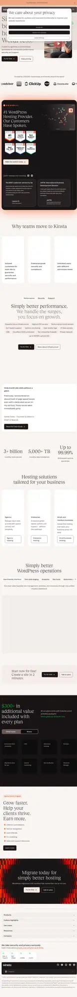 Kinsta vs WP Engine screenshot