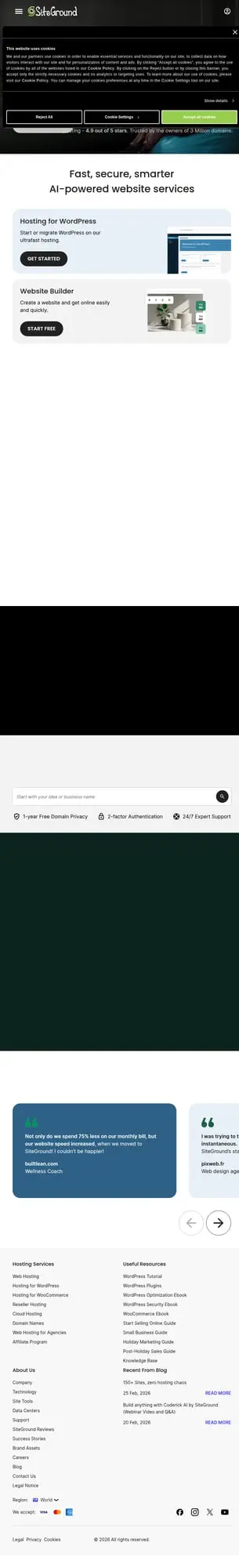 Hostinger vs SiteGround screenshot
